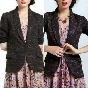 Anthropologie Cartonnier Charcoal Knit Blazer